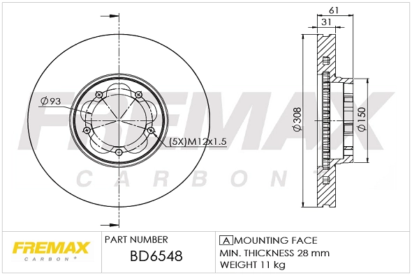 Disque de frein FREMAX BD-6548