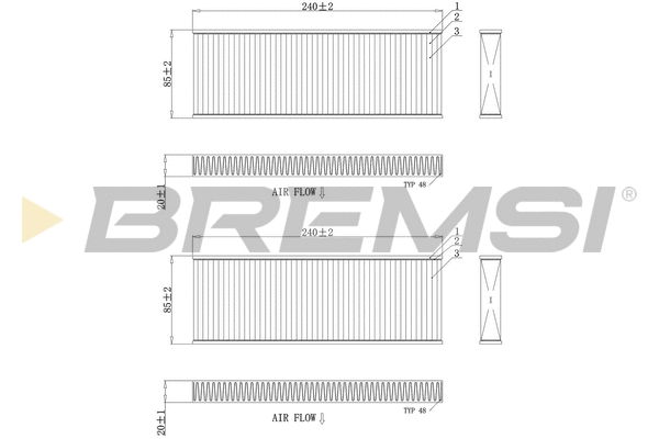 Filtre, air de l'habitacle BREMSI FC0970