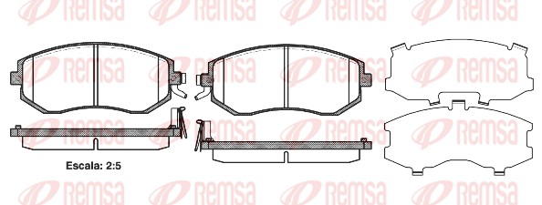 Kit de plaquettes de frein, frein à disque REMSA 0951.04