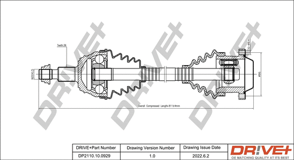 Arbre de transmission Dr!ve+ DP2110.10.0929