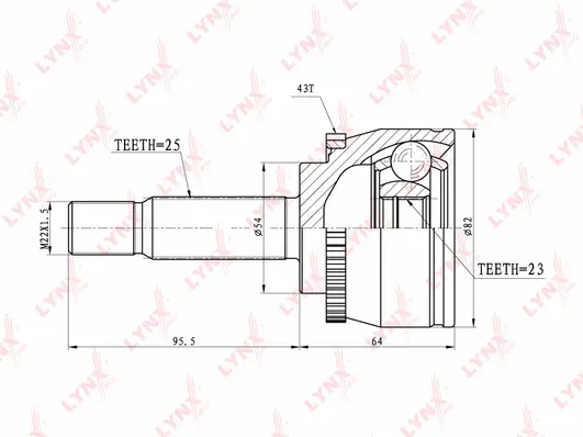 Jeu de joints, arbre de transmission LYNXAUTO CO-5526A