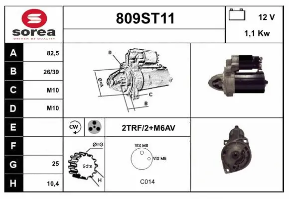 Démarreur STARTCAR 809ST11