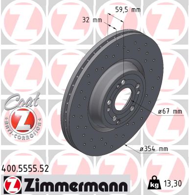 Disque de frein ZIMMERMANN 400.5555.52