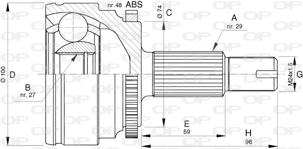 Jeu de joints, arbre de transmission OPEN PARTS CVJ5738.10
