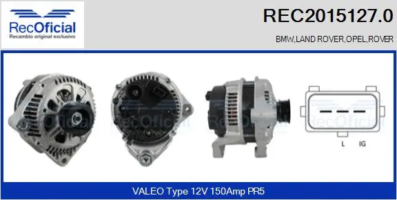 Alternateur RECOFICIAL REC2015127.0