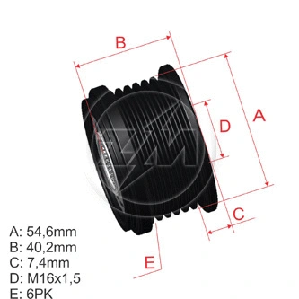 Poulie roue libre, alternateur ZM ZM 96.012.20