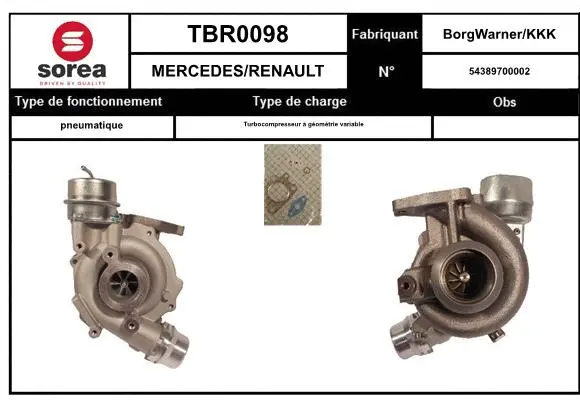 Turbocompresseur, suralimentation EAI TBR0098