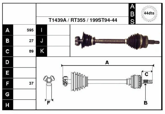 Arbre de transmission Technika 38199A