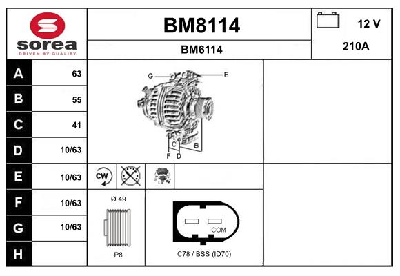 Alternateur SNRA BM8114