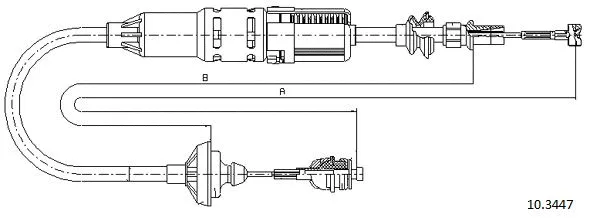 Tirette à câble, commande d'embrayage CABOR 10.3447