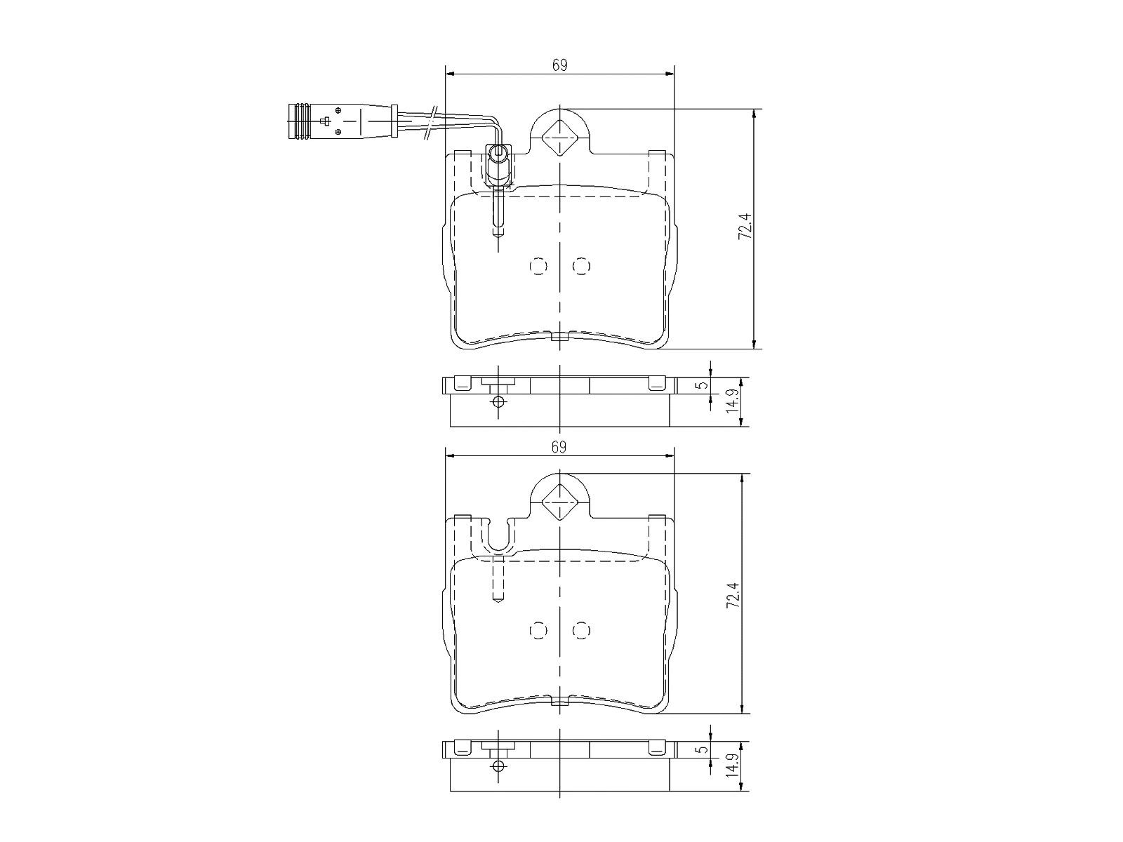 Kit de plaquettes de frein, frein à disque A.Z. Meisterteile AZMT-44-022-1098