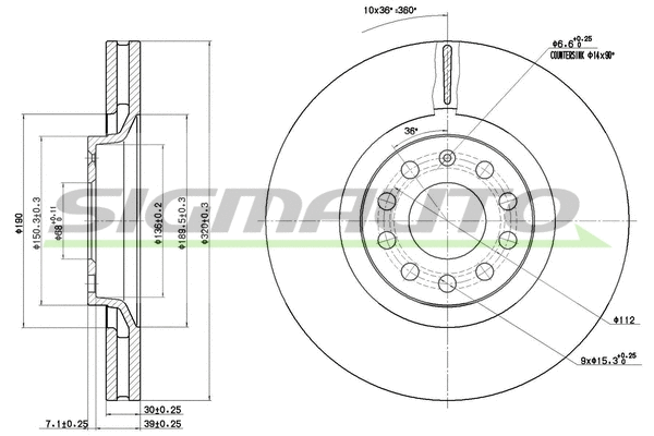 Disque de frein SIGMAUTO DBB705V