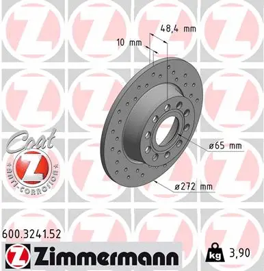 Disque de frein ZIMMERMANN 600.3241.52