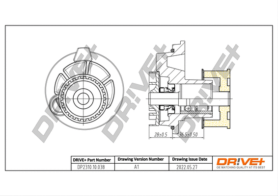 Pompe à eau, refroidissement du moteur Dr!ve+ DP2310.10.038