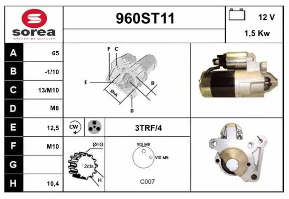 Démarreur STARTCAR 960ST11