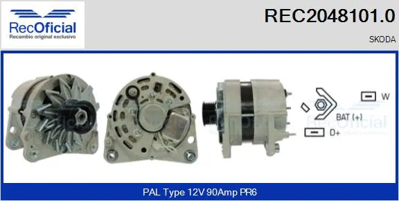 Alternateur RECOFICIAL REC2048101.0