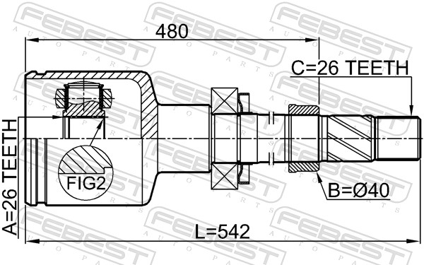 Jeu de joints, arbre de transmission FEBEST 3511-NL32WDMTRH
