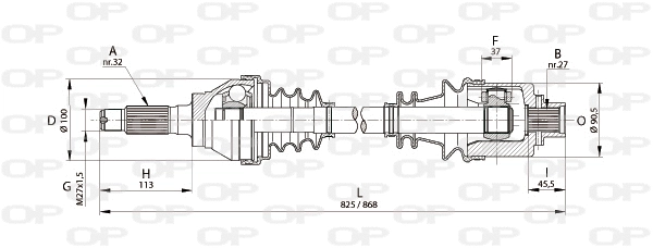 Arbre de transmission OPEN PARTS DRS6169.00