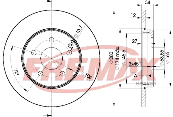 Disque de frein FREMAX BD-6768