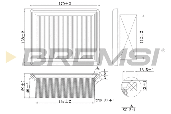 Filtre à air BREMSI FA2217