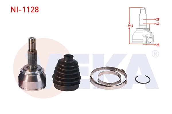Jeu de joints, arbre de transmission VEKA NI-1128