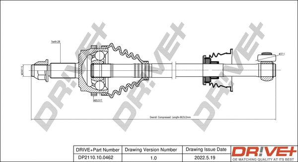 Arbre de transmission Dr!ve+ DP2110.10.0462