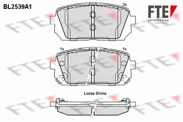 Kit de plaquettes de frein, frein à disque FTE 9011039