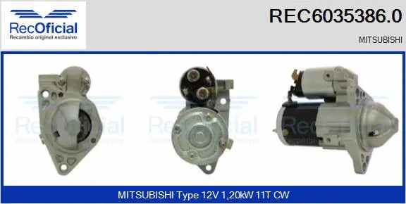 Démarreur RECOFICIAL REC6035386.0