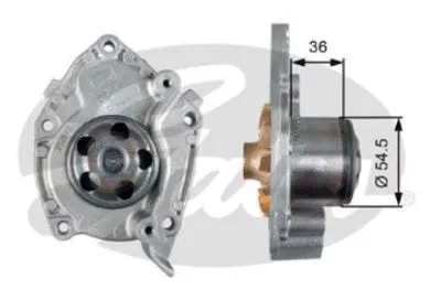 Pompe à eau, refroidissement du moteur GATES-BR WP0063