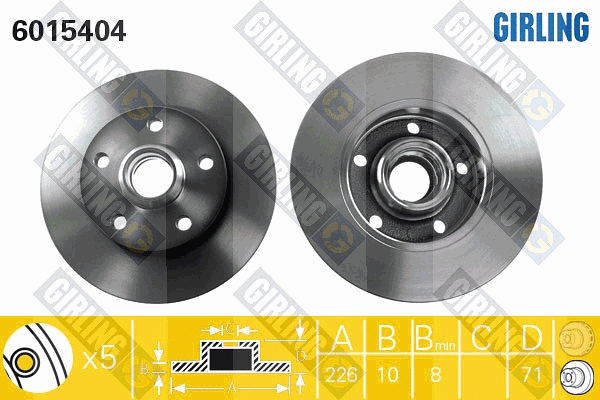 Disque de frein GIRLING 6015404