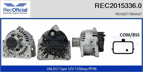 Alternateur RECOFICIAL REC2015336.0