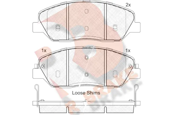 Kit de plaquettes de frein, frein à disque R BRAKE RB1828