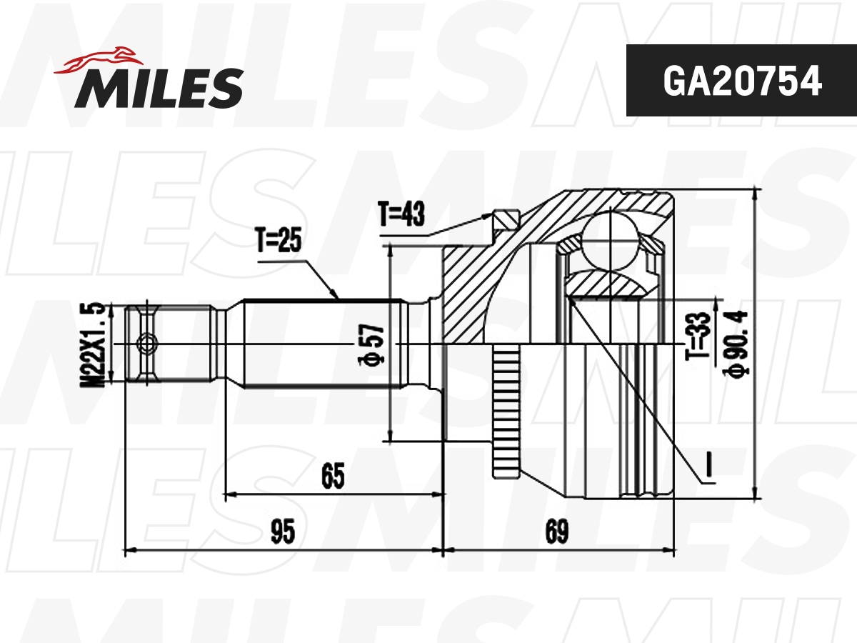 Jeu de joints, arbre de transmission MILES GA20754