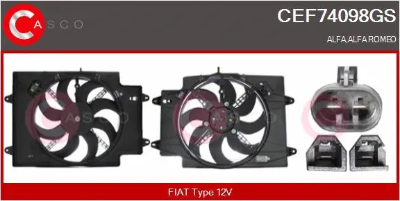 Moteur électrique, ventilateur pour radiateurs CASCO CEF74098GS