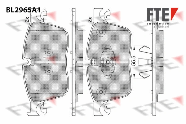 Kit de plaquettes de frein, frein à disque FTE 9011209