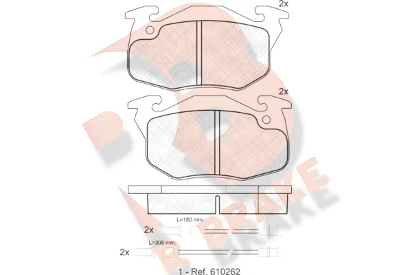 Kit de plaquettes de frein, frein à disque R BRAKE RB0866