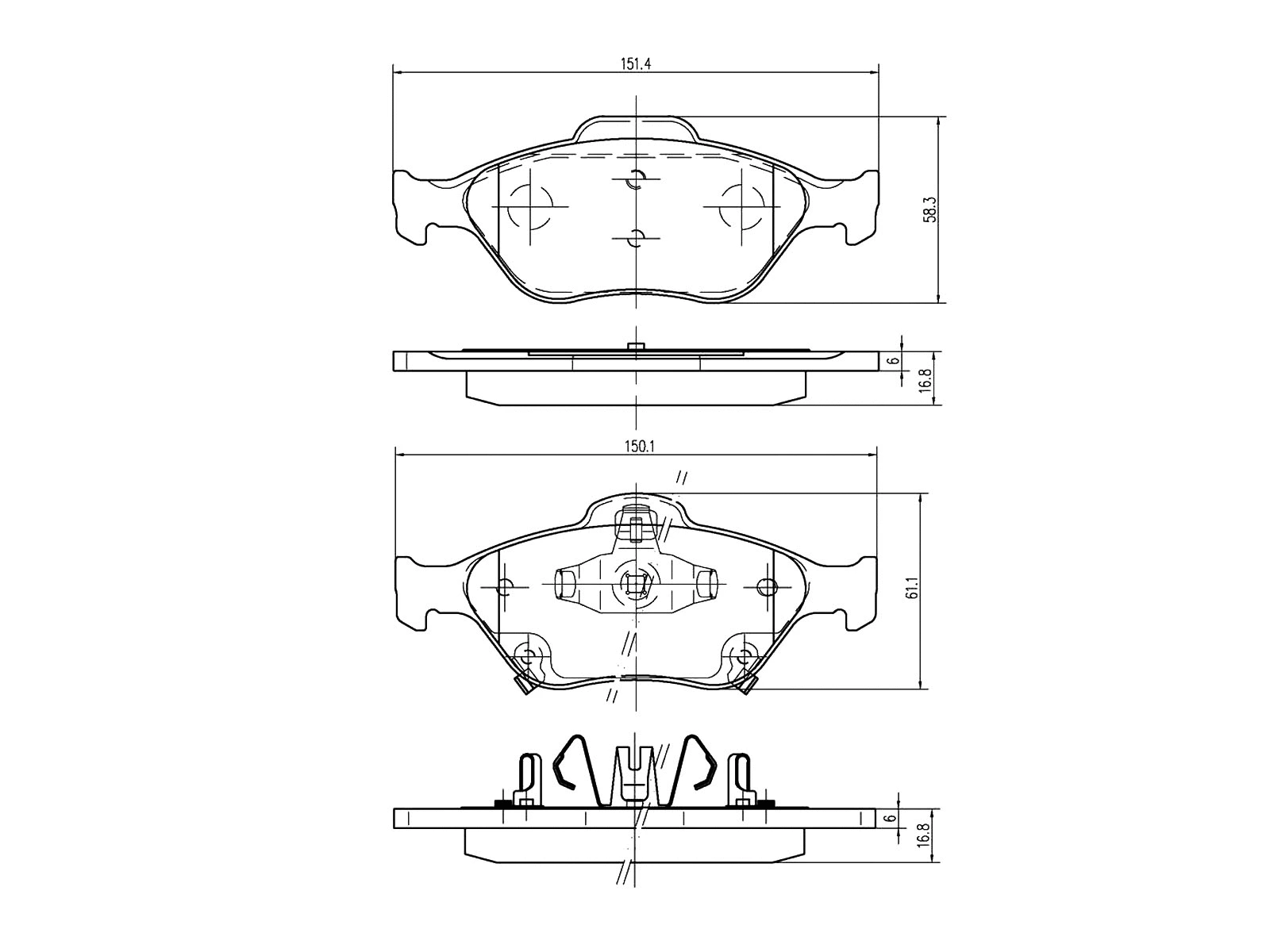 Kit de plaquettes de frein, frein à disque A.Z. Meisterteile AZMT-44-022-1242