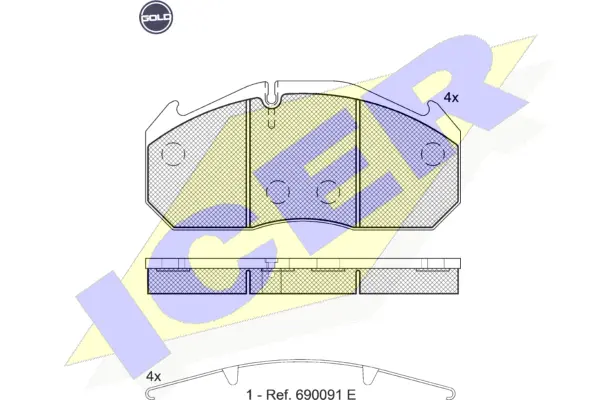 Kit de plaquettes de frein, frein à disque ICER 151040 G