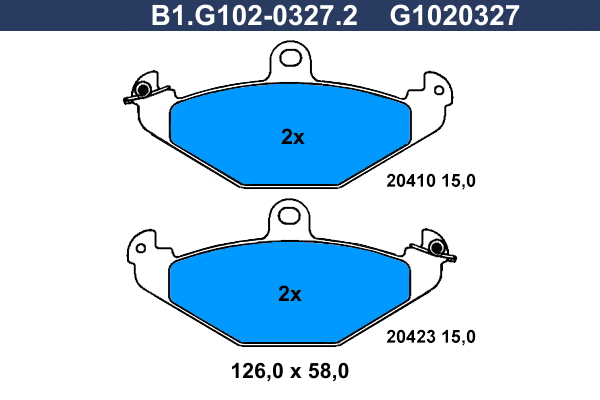 Kit de plaquettes de frein, frein à disque GALFER B1.G102-0327.2