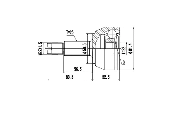 Jeu de joints, arbre de transmission DYNAMATRIX DCV818006
