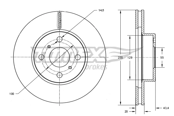 Disque de frein TOMEX Brakes TX 73-26