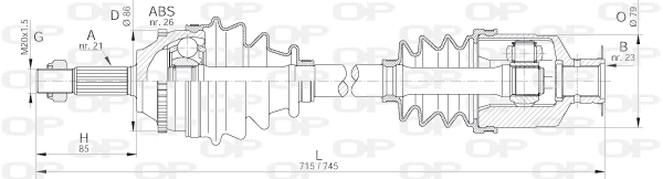 Arbre de transmission OPEN PARTS DRS6067.00