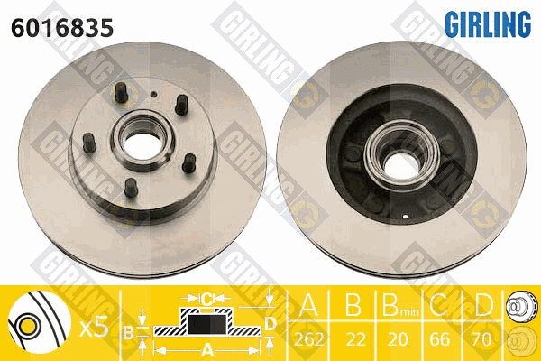Disque de frein GIRLING 6016835