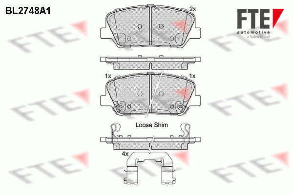 Kit de plaquettes de frein, frein à disque FTE 9011052