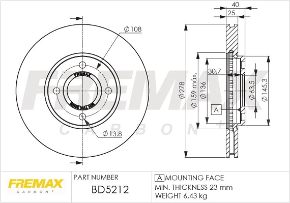 Disque de frein FREMAX BD-5212