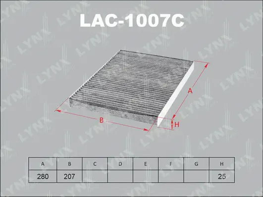 Filtre, air de l'habitacle LYNXAUTO LAC-1007C