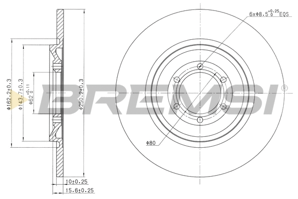 Disque de frein BREMSI CD6090S