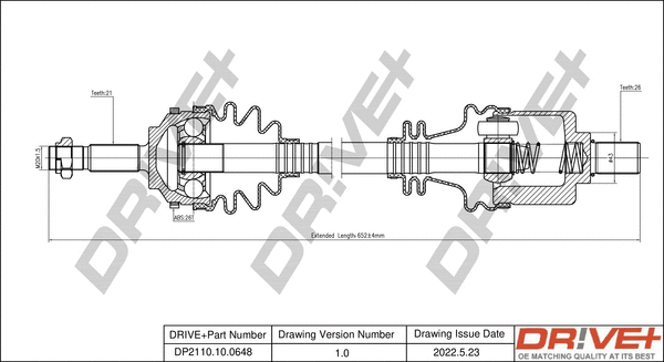 Arbre de transmission Dr!ve+ DP2110.10.0648
