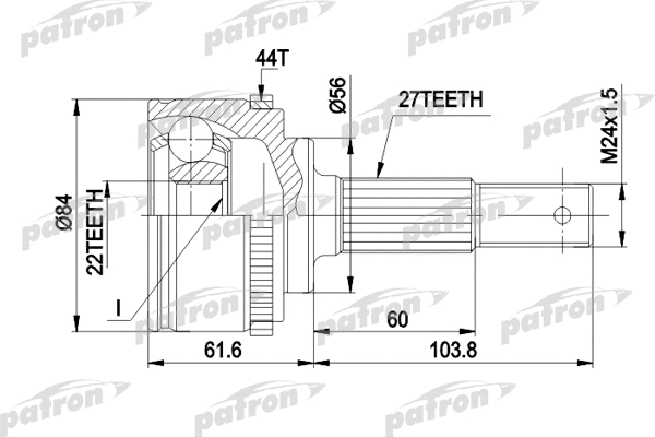 Jeu de joints, arbre de transmission PATRON PCV1348