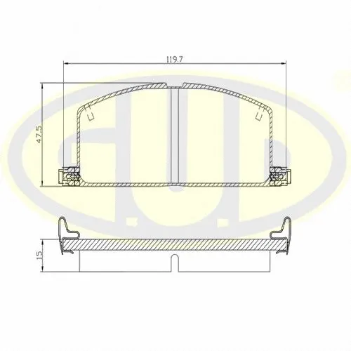Kit de plaquettes de frein, frein à disque G.U.D. GBP016704